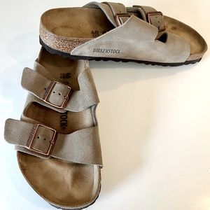 Birkenstock Arizona Suede Leather 🤎 Taupe Sz 40